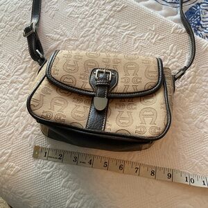 Etienne Aigner Beige Crossbody with Dark Brown Trim